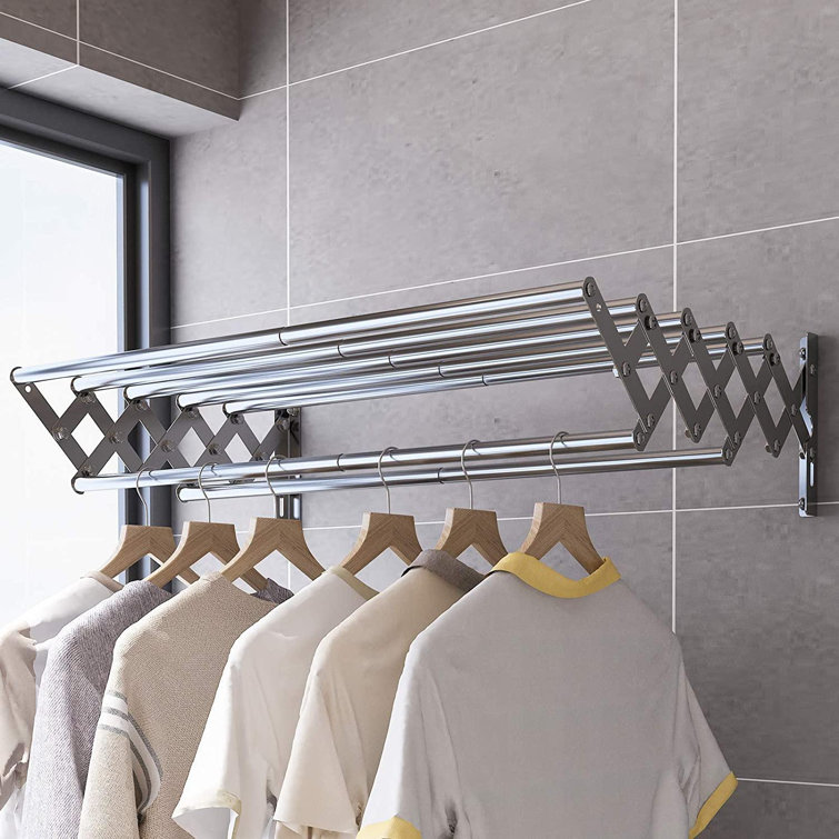 Rebrilliant Wall Mounted Clothes Drying Rack,Stainless Steel Accordion
